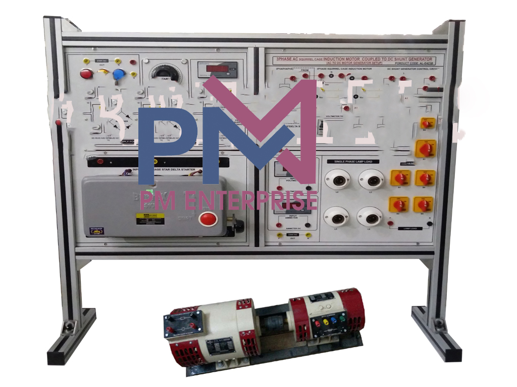 PM-P564B 3PHASE SQUIRREL CAGE INDUCTION MOTOR COUPLED WITH DC SERIES GENERATOR TRAINER