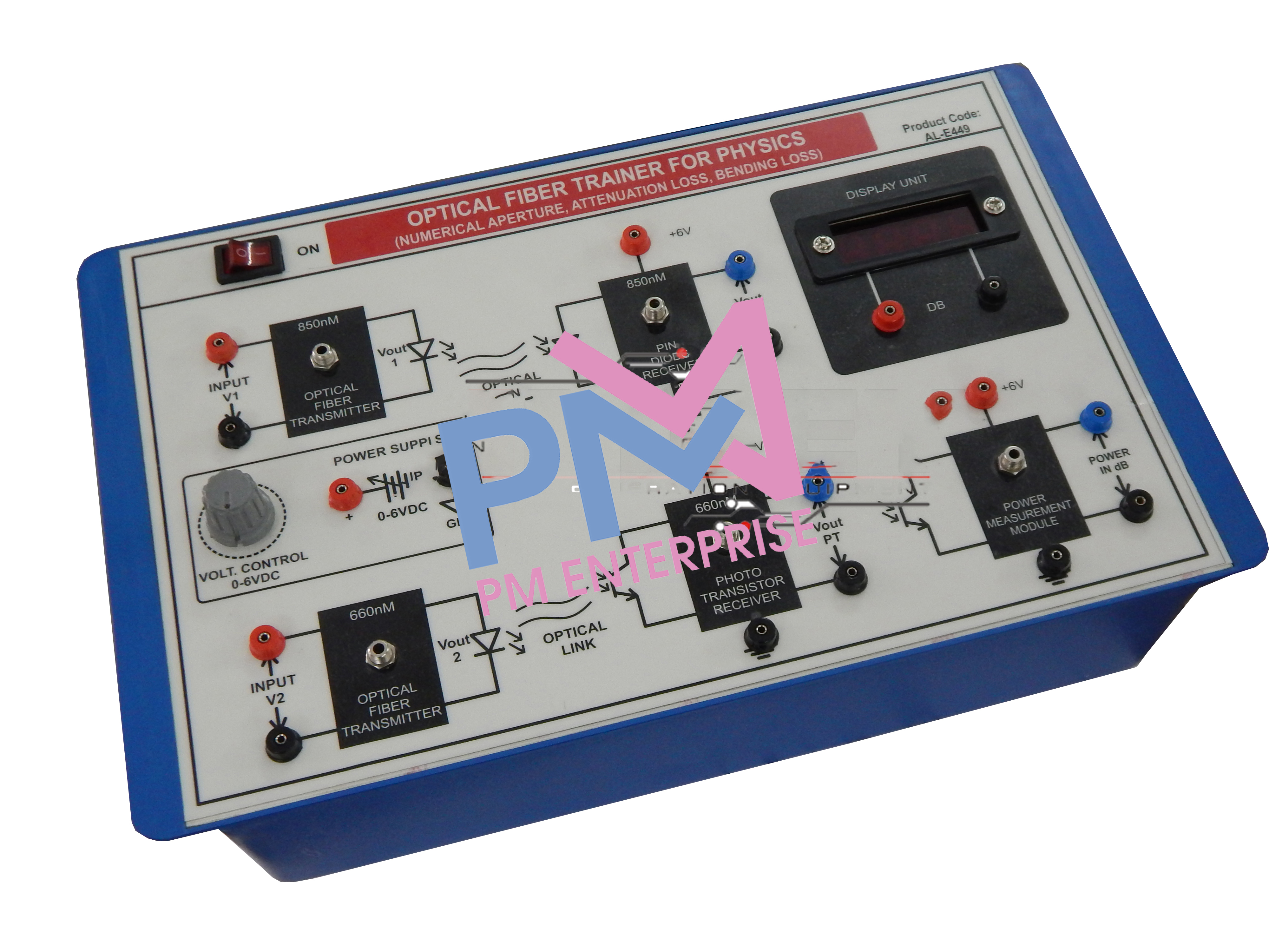 PM-P477 FIBER OPTIC TRAINER (NUMERICAL APERTURE, ATTENUATION LOSS AND BENDING LOSS)