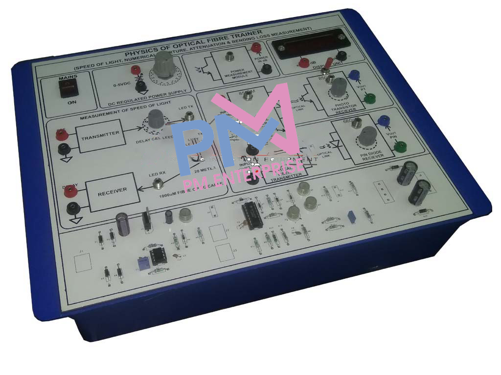 PM-P477A FIBER OPTIC TRAINER (NUMERICAL APERTURE, ATTENUATION LOSS, BENDING LOSS AND SPEED OF LIGHT)