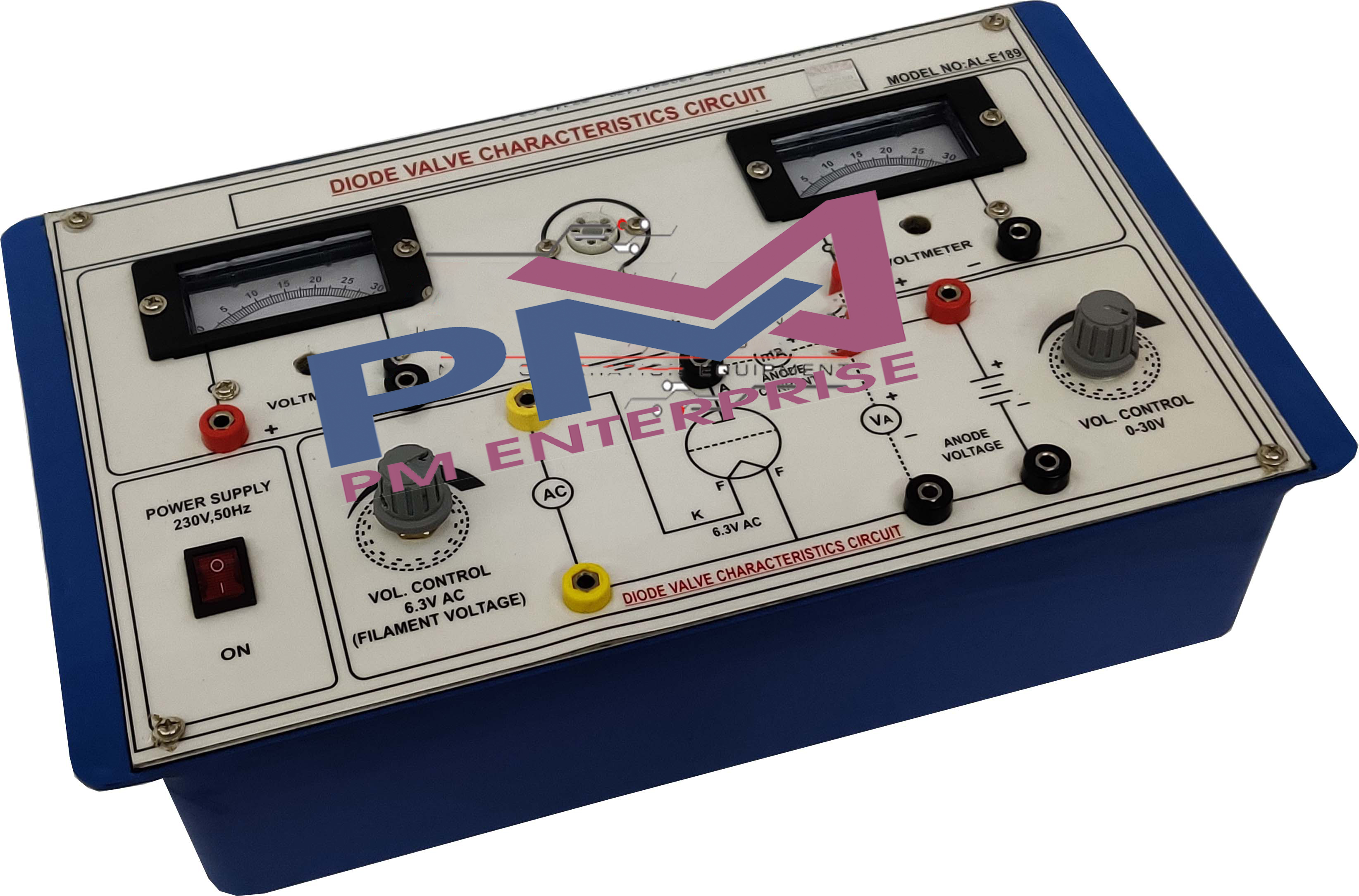 PM-P189A DIODE VALVE CHARACTERISTICS TRAINER (ANALOG METERS)