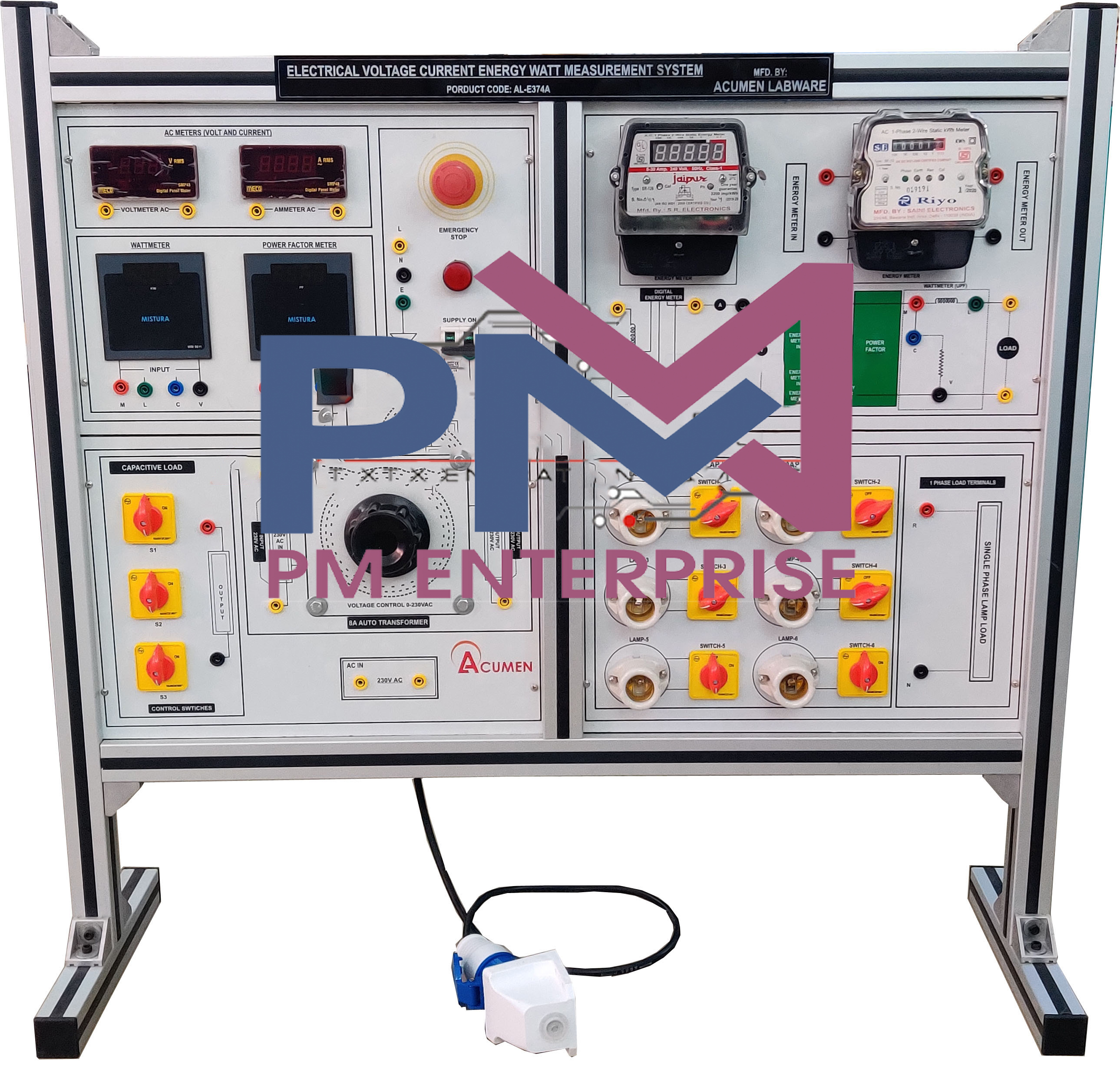 PM-P374A SINGLE PHASE ENERGY METER CONTROL TRAINER)