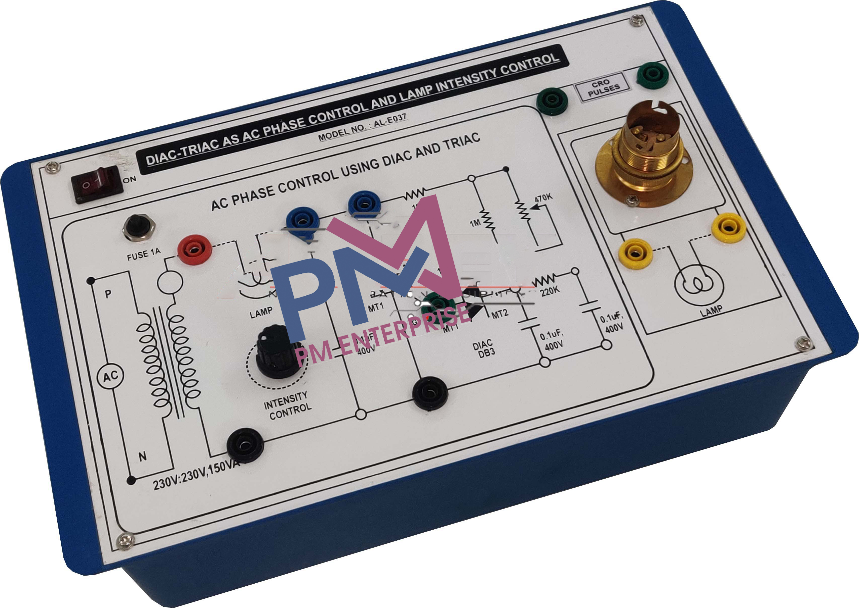 PM-P037 SINGLE PHASE AC PHASE CONTROL BY TRIAC-DIAC TRAINER